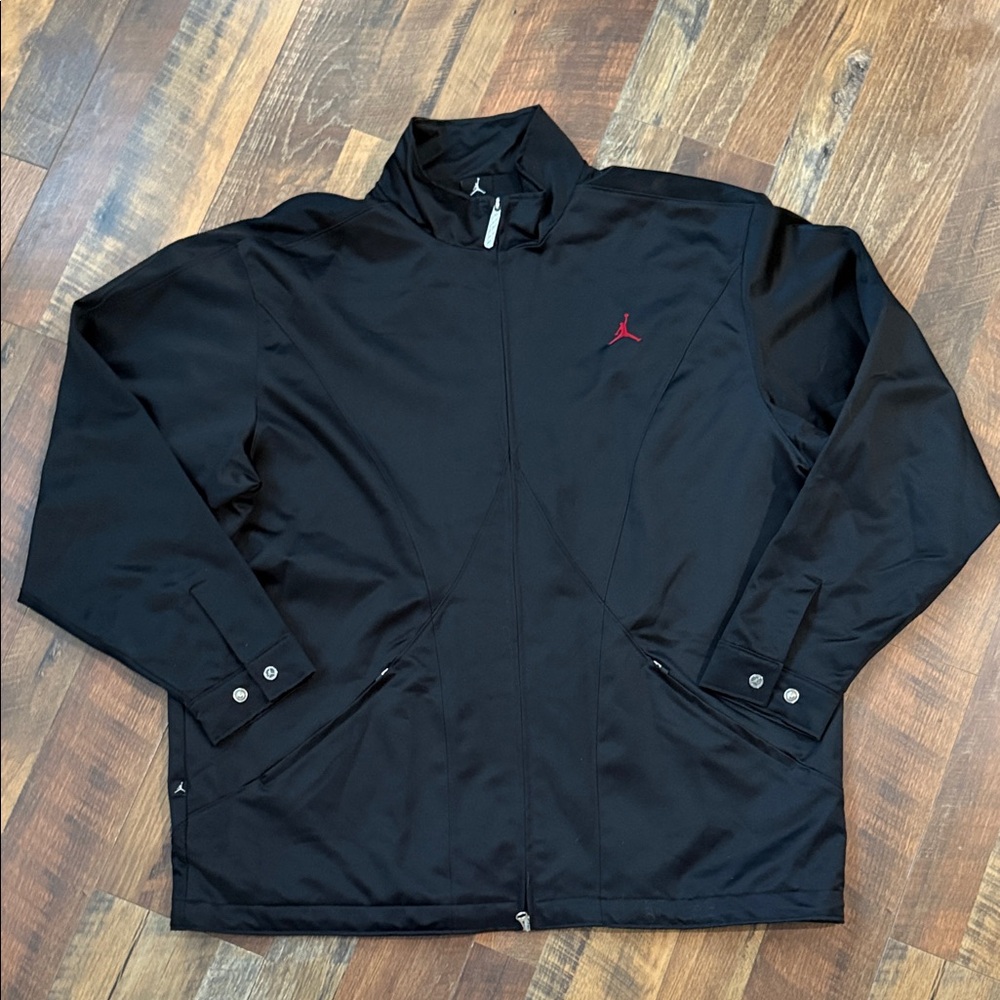 Nike Air Jordan Black Full Zip Jacket XXL Red Jumpman Like New